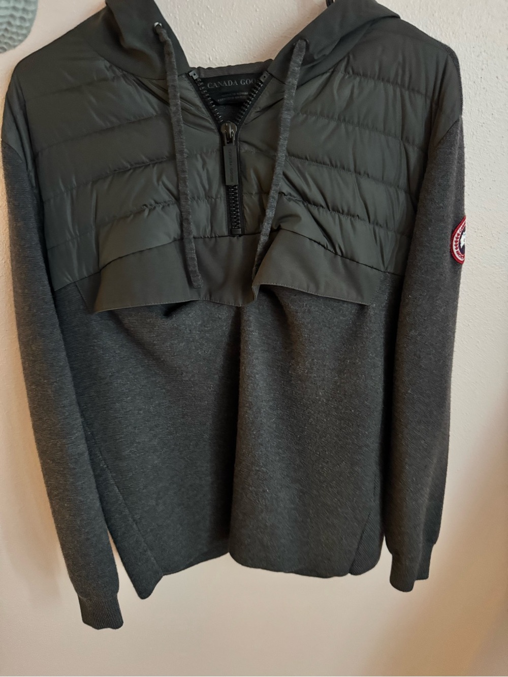 Canada Goose Black Quilted Hooded Zip Pullover